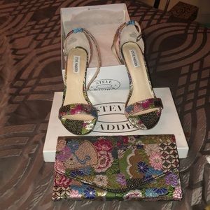 Japanese inspired heels and clutch